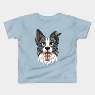 Blue Merle Border Collie Kids T-Shirt